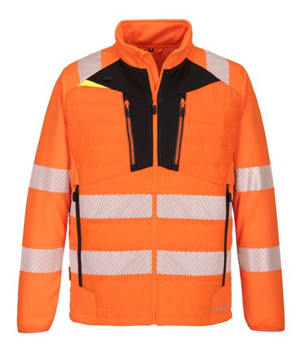 Portwest DX473 DX4 Hi-Vis Hybrid Baffle Jacket Orange/Black 4XL