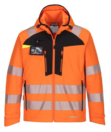 Portwest DX4 Hi Vis Softshell 3L S Orange/Blk | POW35952 | Portwest