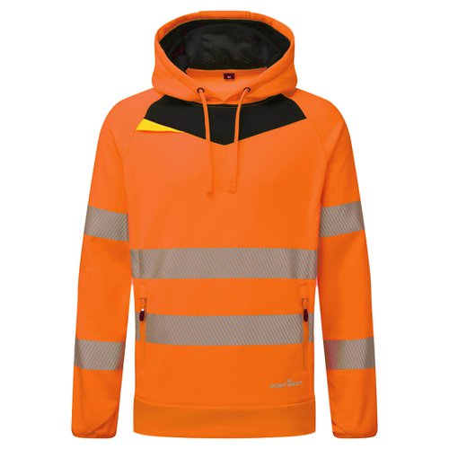 Portwest DX483 DX4 Hi-Vis Overhead Hoodie Orange/Black L