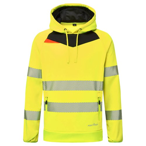 Portwest DX483 DX4 Hi-Vis Overhead Hoodie Yellow/Black L