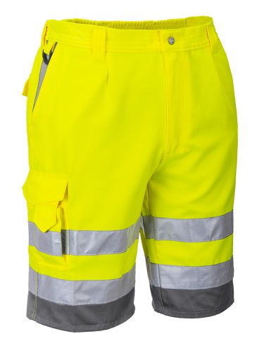 Portwest E043 Hi-Vis Contrast Shorts Yellow/Grey L