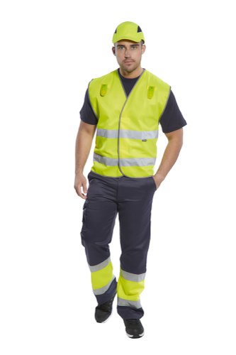 Portwest Hi Vis Contrast Class 1 Service Trousers 2XL Yellow/Blk