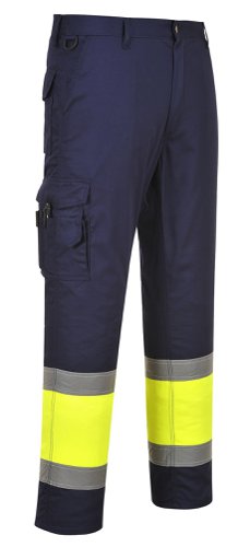 Portwest Hi Vis Contrast Class 1 Service Trousers 3XL Yellow/Navy