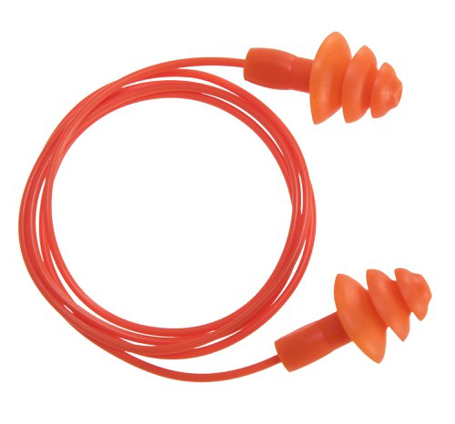 Portwest EP04 Reusable Corded TPR Ear Plugs (50 pairs) Orange