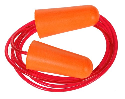 Portwest EP08 Corded PU Foam Ear Plugs (200 pairs) Orange