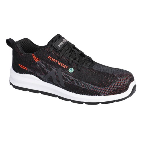 Portwest FC06 Eco Fly Composite Trainer S1PS SR FO Black/Red 38