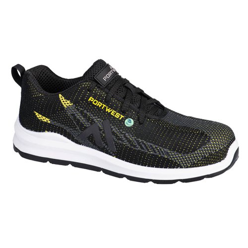 Portwest FC06 Eco Fly Composite Trainer S1PS SR FO Black/Yellow 36
