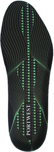 Portwest FC82 Gel Cushion & Arch Support Insole Black/Green L