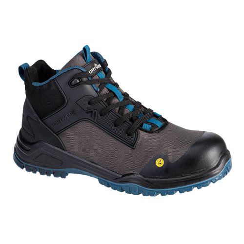 Portwest FE01 Bevel Composite Mid Boot S3S ESD SR FO Black/Teal 39
