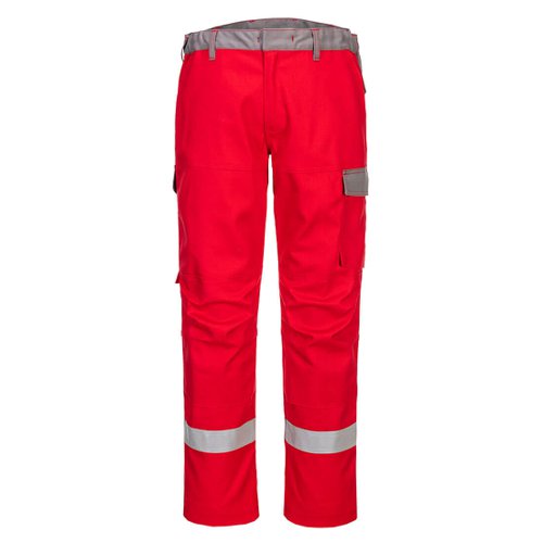 Portwest FR06 Bizflame Industry Two Tone Trousers Red 30