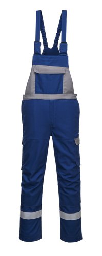 Portwest FR07 Bizflame Industry Two Tone Bib and Brace Royal Blue L