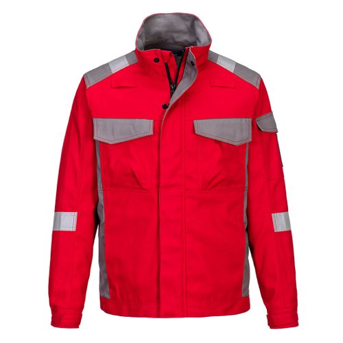 Portwest FR08 Bizflame Industry Two Tone Jacket Red L