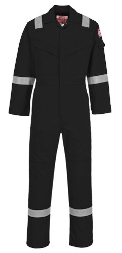 Portwest FR21 Bizflame Work FR Super Lightweight Anti-Static Coverall Black L
