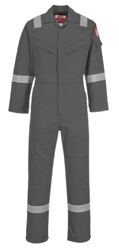 Portwest FR21 Bizflame Work FR Super Lightweight Anti-Static Coverall Grey L