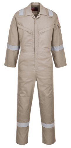 Portwest FR21 Bizflame Work FR Super Lightweight Anti-Static Coverall Khaki L