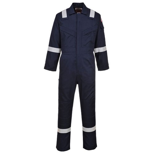 Portwest FR21 Bizflame Work FR Super Lightweight Anti-Static Coverall Navy Tall L