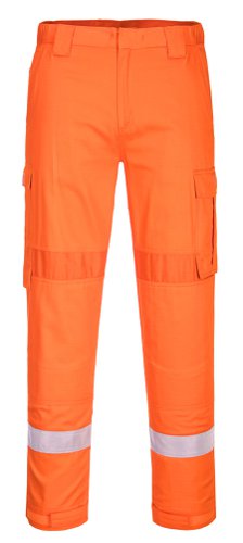 Portwest FR401 Bizflame Work Lightweight Stretch Panelled Trousers Orange L
