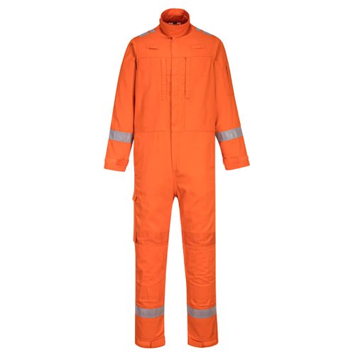 Portwest FR502 Bizflame Work Lightweight Stretch Panelled Coverall Orange L