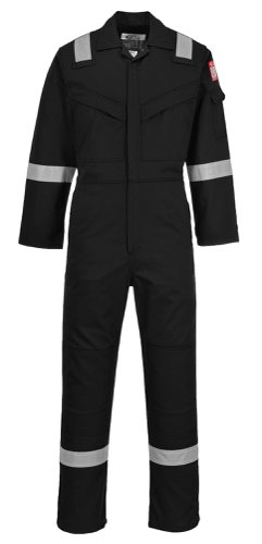 Portwest FR50 Flame Resistant Anti-Static Coverall 350g Black L