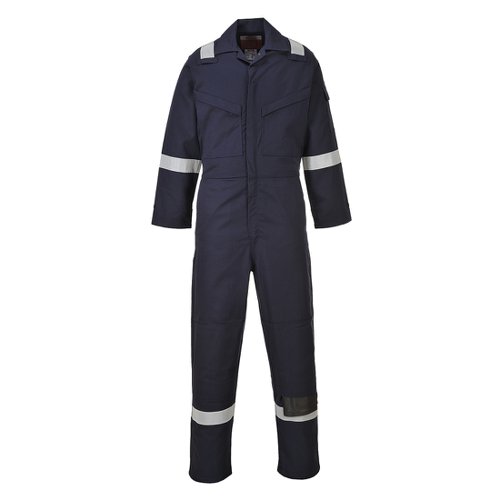 Portwest FR50 Flame Resistant Anti-Static Coverall 350g Navy Tall L