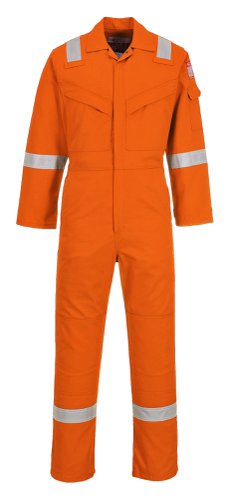 Portwest FR50 Flame Resistant Anti-Static Coverall 350g Orange Tall L