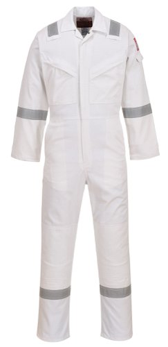 Portwest FR50 Flame Resistant Anti-Static Coverall 350g White L