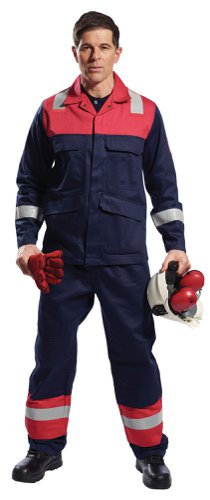 Portwest FR56 Bizflame Work Trousers Navy XXL Trousers & Shorts FR56NARXXL