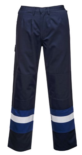 Portwest FR56 Bizflame Work Trousers Navy/Royal XL