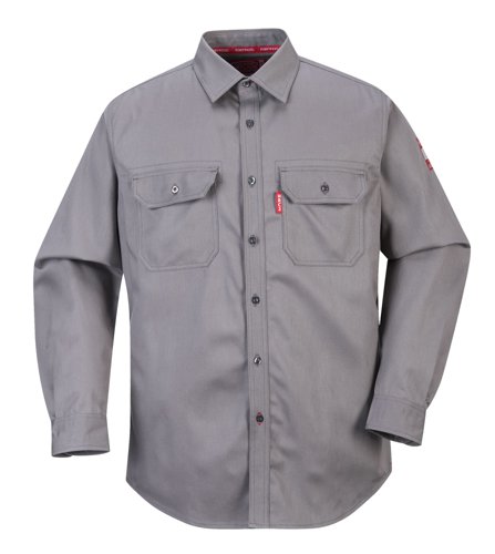 Portwest FR89 Bizflame 88/12 FR Work Shirt Grey XS