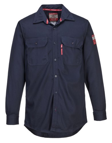 Portwest FR89 Bizflame 88/12 FR Work Shirt Navy XS Shirts & Blouses FR89NARXS