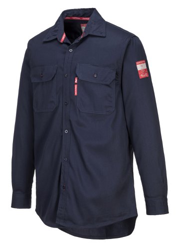 Portwest FR89 Bizflame 88/12 FR Work Shirt Navy XS Shirts & Blouses FR89NARXS