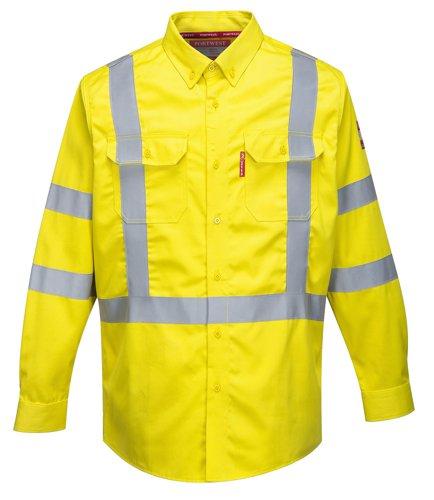 Portwest FR95 Bizflame 88/12 FR Hi-Vis Shirt Yellow