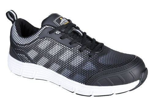 Portwest FT15 Steel Textile Trainer S1P FO SR Black/White 37