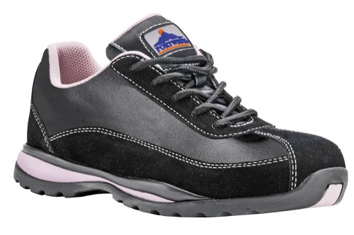 Portwest FW39 Steelite Women's Safety Trainer S1P HRO Black/Pink 38