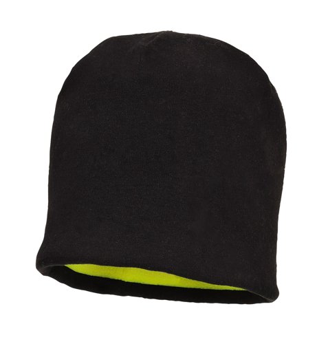 Portwest HA14 Reversible Hi-Vis Beanie Hat Yellow/Black Headwear HA14YBR