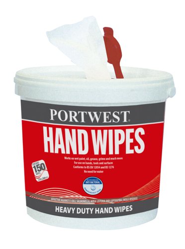 Portwest IW10 Hand Wipes (150 Wipes) White