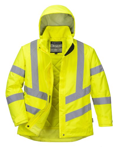 Portwest LW74 Hi-Vis Women's Winter Jacket Yellow L
