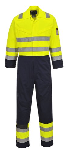 Portwest MV28 Hi-Vis Modaflame Coverall Yellow/Navy 4XL