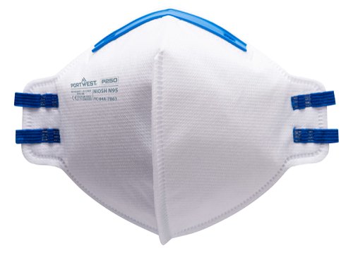 Portwest P250 FFP2 Fold Flat Respirator (Pk20) White