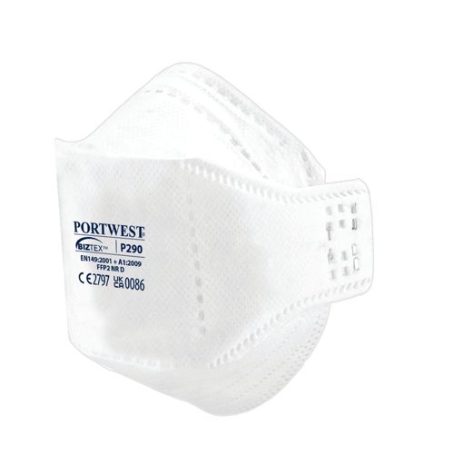 Portwest P290 EAGLE FFP2 Dolomite Fold Flat Respirator (Pk20) White