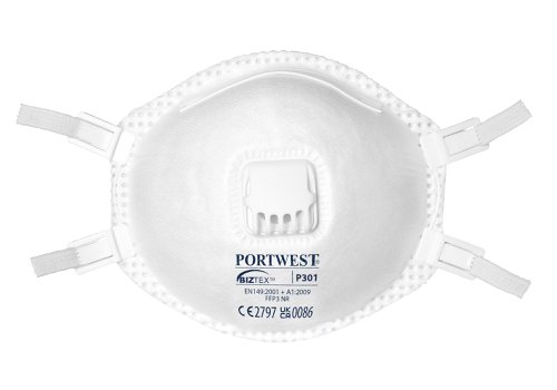 Portwest P301 FFP3 Valved Respirator (Pk10) White