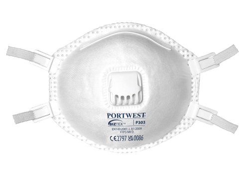 Portwest P303 FFP3 Valved Dolomite Respirator (Pk10) White