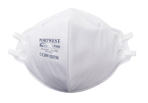 Portwest P350 FFP3 Dolomite Fold Flat Respirator (Pk20) White