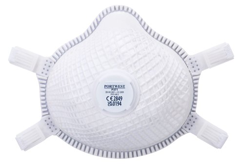 Portwest P371 ERGONET FFP3 Valved Dolomite Respirator (Pk5) White