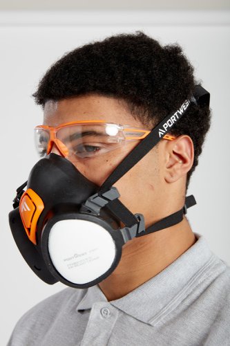 Portwest P440 A2P3 Ready to use Half Mask Black Respirators P440BKR