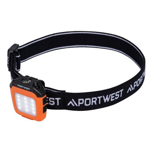 Portwest PA74 USB Rechargeable Multi-function LED Cap Light Orange/Black