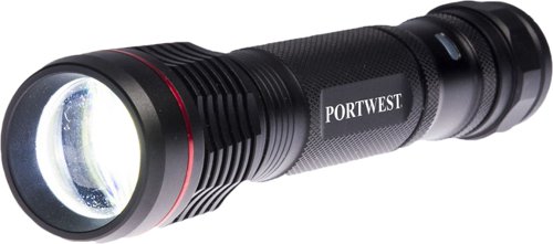 Portwest PA75 USB Rechargeable Torch Black Torches PA75BKR