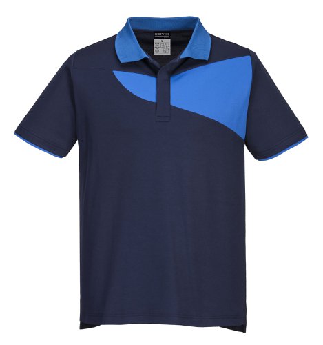 Portwest PW210 PW2 Cotton Comfort Polo Shirt S/S Navy/Royal L