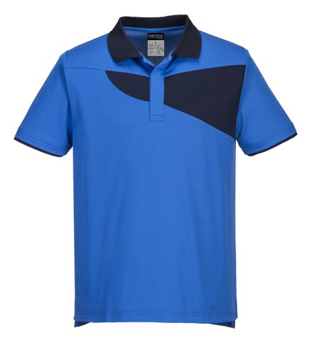 Portwest PW210 PW2 Cotton Comfort Polo Shirt S/S Royal/Navy L
