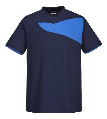 Portwest PW211 PW2 Cotton Comfort T-Shirt S/S Navy/Royal L